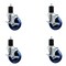 Service Caster 4'' SS Solid Poly Swivel 1-3/4'' Expanding Stem Caster Set with Brake, 4PK SCC-SSEX20S414-SPUS-TLB-134-4 - alternate 1
